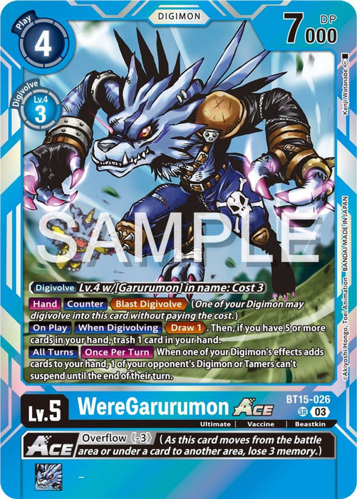 WereGarurumon ACE (#BT15-026 SR) (Exceed Apocalypse) Near Mint Foil