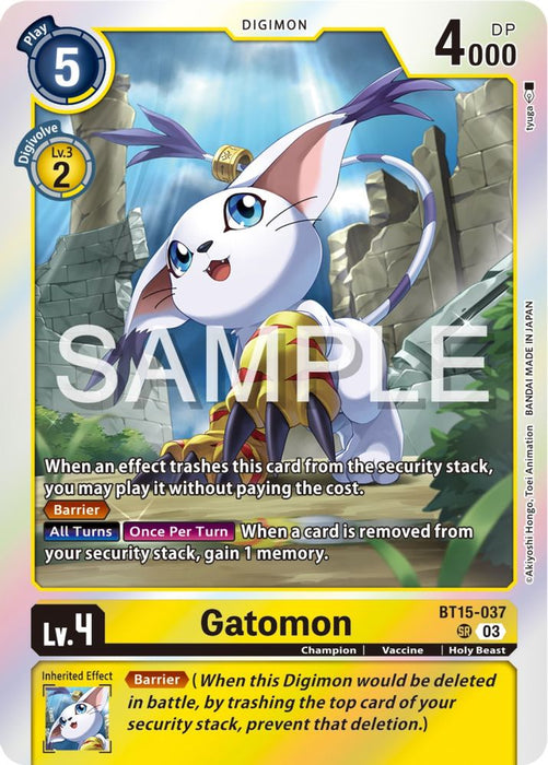 Gatomon (#BT15-037 SR) (Exceed Apocalypse) Near Mint Foil