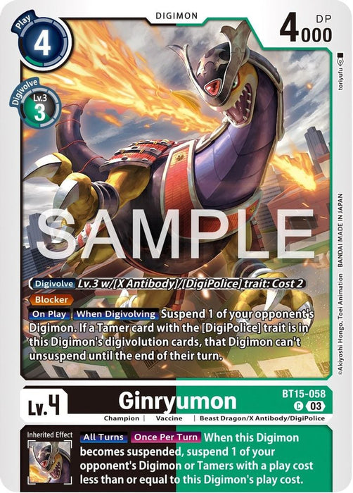 Ginryumon (#BT15-058 C) (Exceed Apocalypse) Near Mint