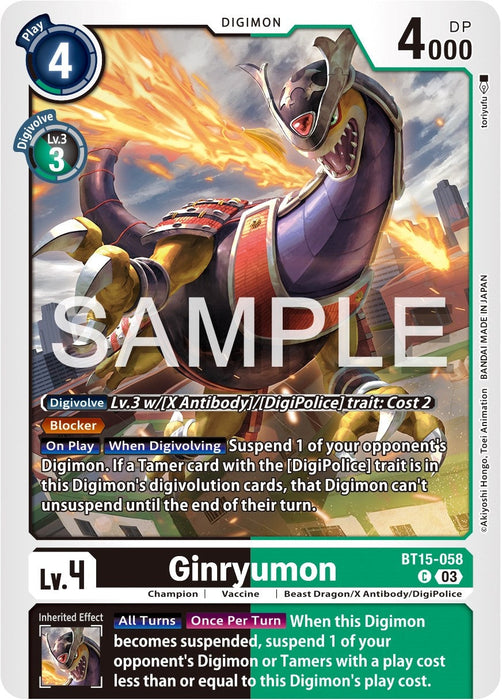 Image for Ginryumon (BT15-058 C) - Digimon Card Game