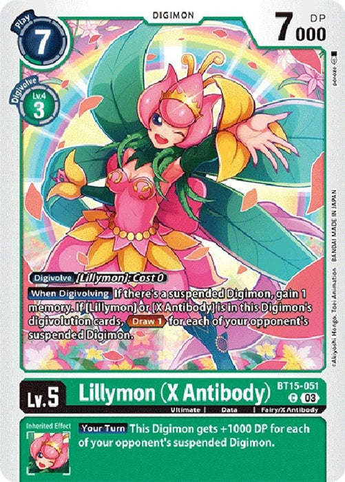Lillymon (X Antibody) (#BT15-051 C) (Exceed Apocalypse) Near Mint