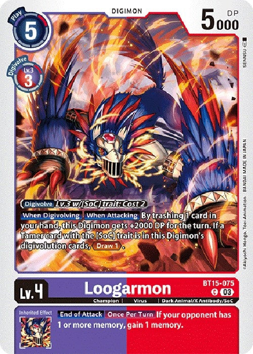 Image for Loogarmon (BT15-075 C) - Digimon Card Game
