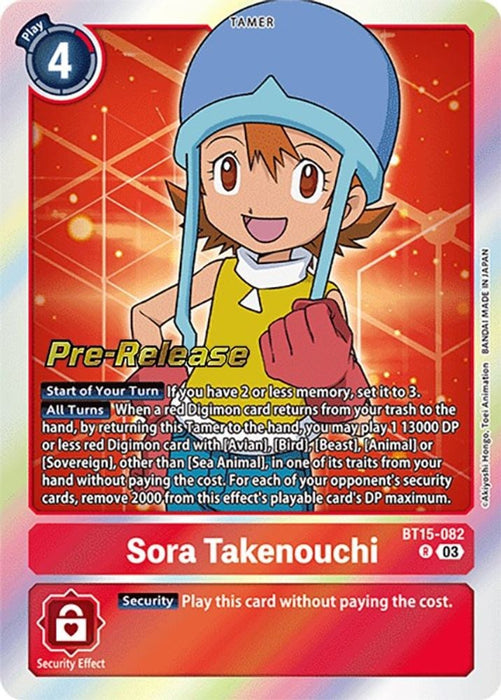 Sora Takenouchi (#BT15-082 R) (Exceed Apocalypse Pre-Release Cards) Near Mint Foil