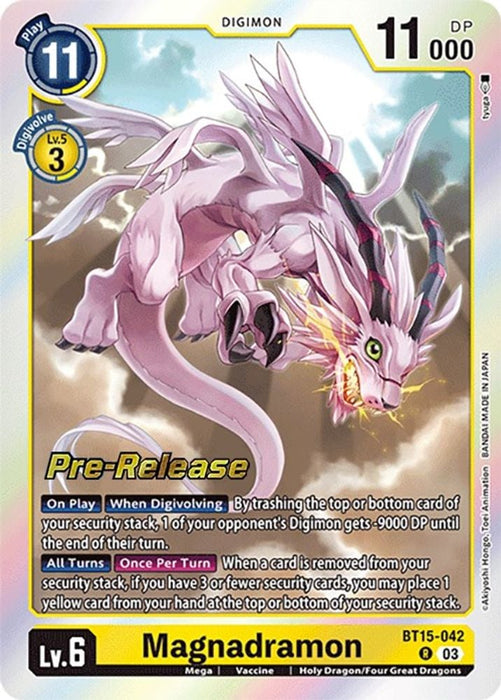 Magnadramon (#BT15-042 R) (Exceed Apocalypse Pre-Release Cards) Near Mint Foil
