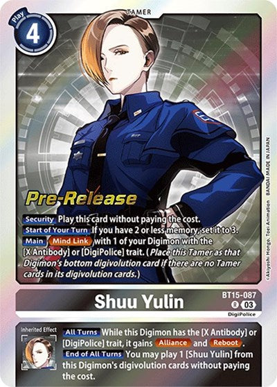 Shuu Yulin (#BT15-087 R) (Exceed Apocalypse Pre-Release Cards)
