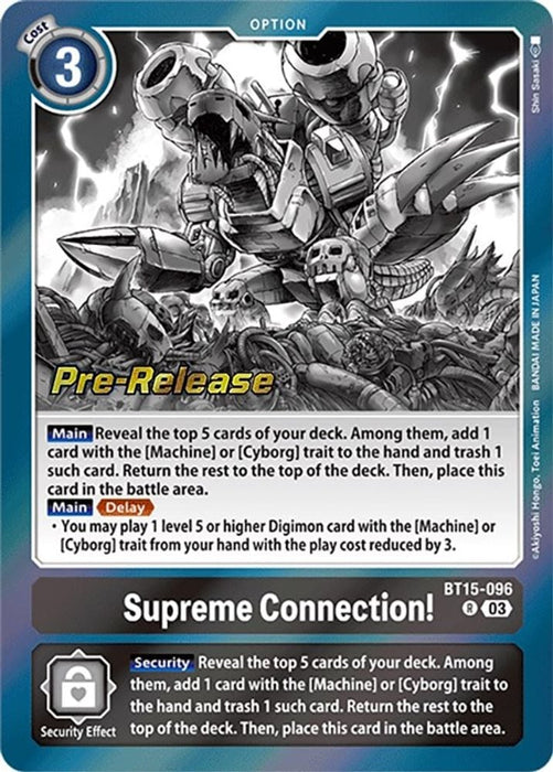 Supreme Connection! (#BT15-096 R) (Exceed Apocalypse Pre-Release Cards) Near Mint Foil