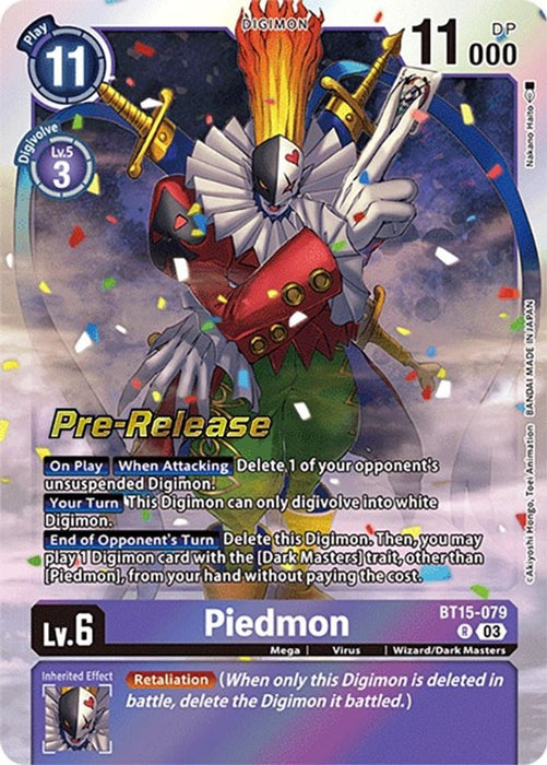 Piedmon (#BT15-079 R) (Exceed Apocalypse Pre-Release Cards) Near Mint Foil