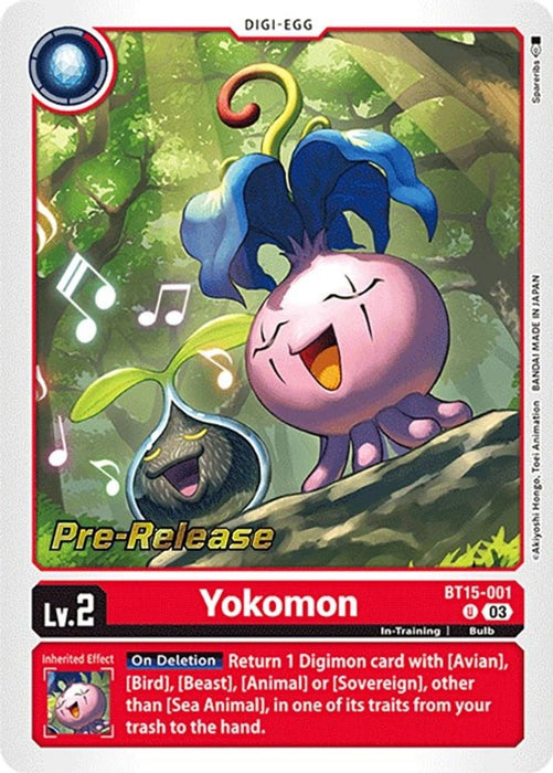 Yokomon (#BT15-001 U) (Exceed Apocalypse Pre-Release Cards) Near Mint Foil