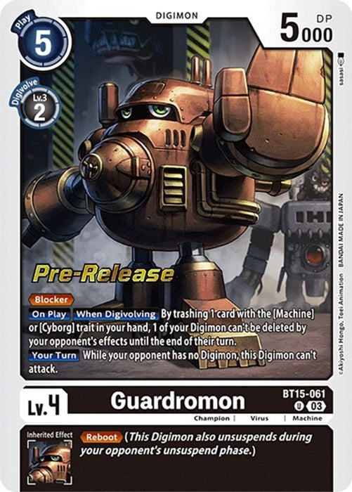 Guardromon (#BT15-061 U) (Exceed Apocalypse Pre-Release Cards) Near Mint Foil