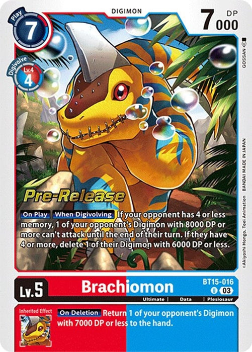 Brachiomon (#BT15-016 U) (Exceed Apocalypse Pre-Release Cards) Near Mint Foil