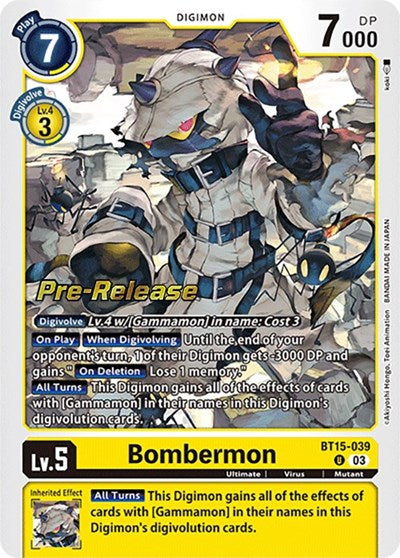 Bombermon (#BT15-039 U) (Exceed Apocalypse Pre-Release Cards)