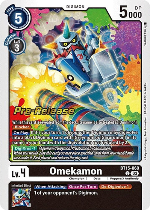 Omekamon (#BT15-060 U) (Exceed Apocalypse Pre-Release Cards) Near Mint Foil