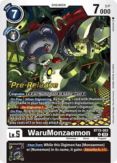 WaruMonzaemon (#BT15-065 U) (Exceed Apocalypse Pre-Release Cards)