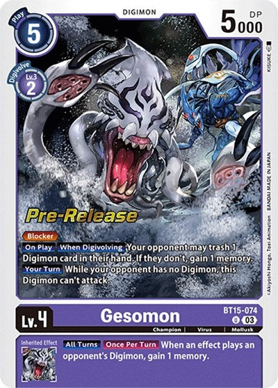 Gesomon (#BT15-074 U) (Exceed Apocalypse Pre-Release Cards)