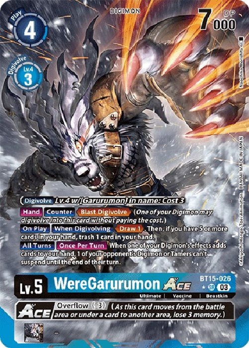 WereGarurumon ACE (Alternate Art) (#BT15-026 SR) (Exceed Apocalypse) Near Mint Foil
