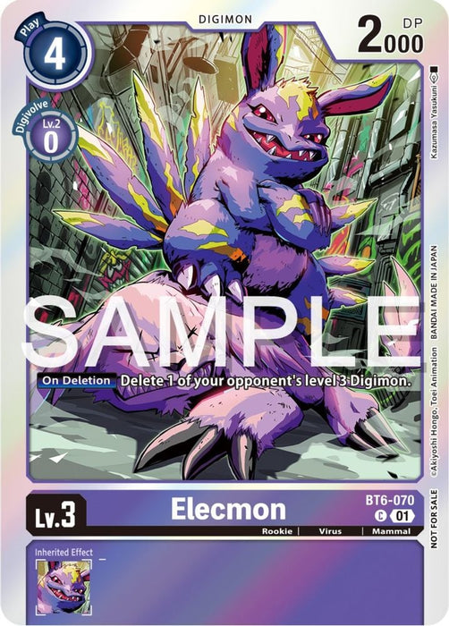 Elecmon (Official Tournament Pack Vol.12) (#BT6-070 C) (Double Diamond) Near Mint Foil