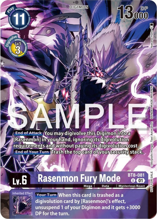 Rasenmon Fury Mode (Official Tournament Pack Vol.12) (#BT8-081 U) (New Awakening) Near Mint Foil