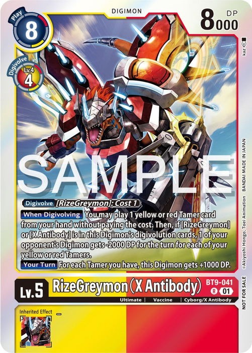 Image for RizeGreymon (X Antibody) (Event Pack 6) (BT9-041 R) - Digimon Card Game
