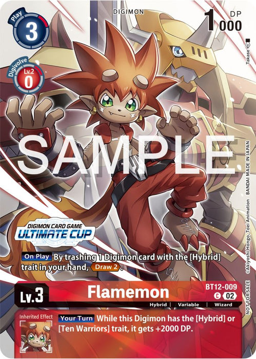 Flamemon (Ultimate Cup 2024) (#BT12-009 C) (Across Time) Near Mint Foil