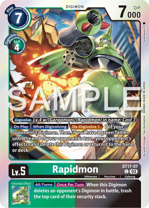 Rapidmon - ST17-07 (#ST17-07 C) (Starter Deck 17: Double Typhoon Advanced Deck Set) Near Mint Foil