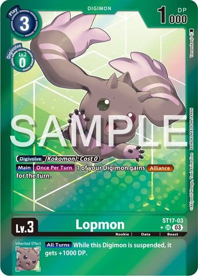 Lopmon (Advanced Deck Set Double Typhoon Secret Pack) (#ST17-03 SR) (Starter Deck 17: Double Typhoon Advanced Deck Set)