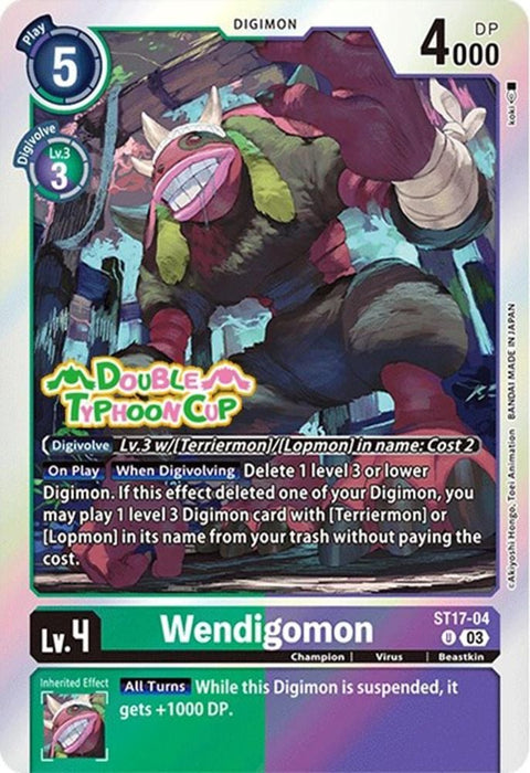 Wendigomon (#ST17-04 U) (Starter Deck 17: Double Typhoon Advanced Deck Set Pre-Release Cards) Near Mint Foil