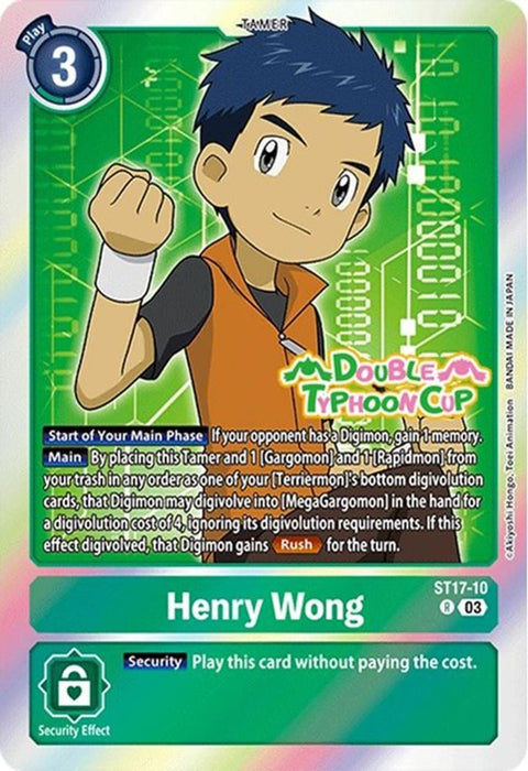 Henry Wong (#ST17-10 R) (Starter Deck 17: Double Typhoon Advanced Deck Set Pre-Release Cards) Near Mint Foil