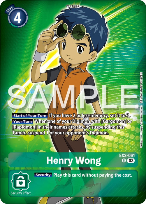 Image for Henry Wong (Reprint) (EX2-061 R) - Digimon Card Game