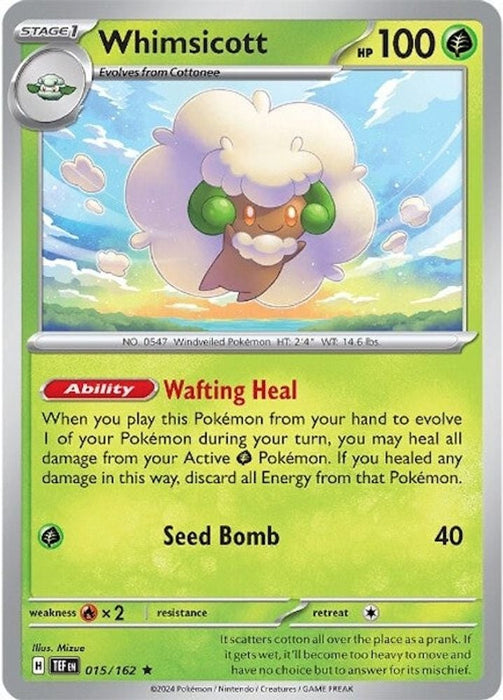 Whimsicott (#015/162) (SV05: Temporal Forces) Near Mint Holofoil