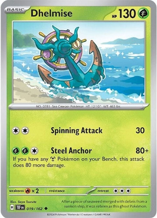 Dhelmise (#019/162) (SV05: Temporal Forces) Near Mint Reverse Holofoil