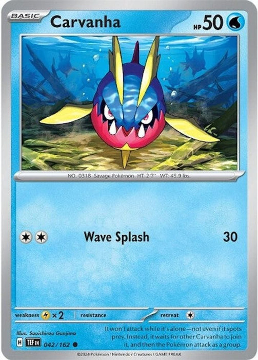 Carvanha (#042/162) (SV05: Temporal Forces) Near Mint Reverse Holofoil