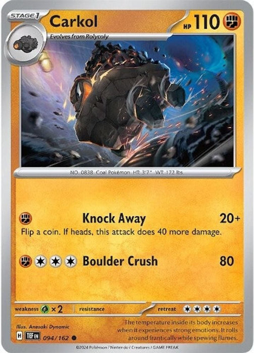 Carkol (#094/162) (SV05: Temporal Forces) Near Mint Reverse Holofoil