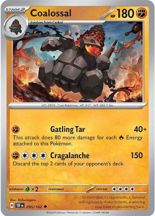 Coalossal (#095/162) (SV05: Temporal Forces) Near Mint Reverse Holofoil
