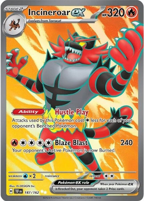 Incineroar ex - 187/162 (#187/162) (SV05: Temporal Forces) Near Mint Holofoil