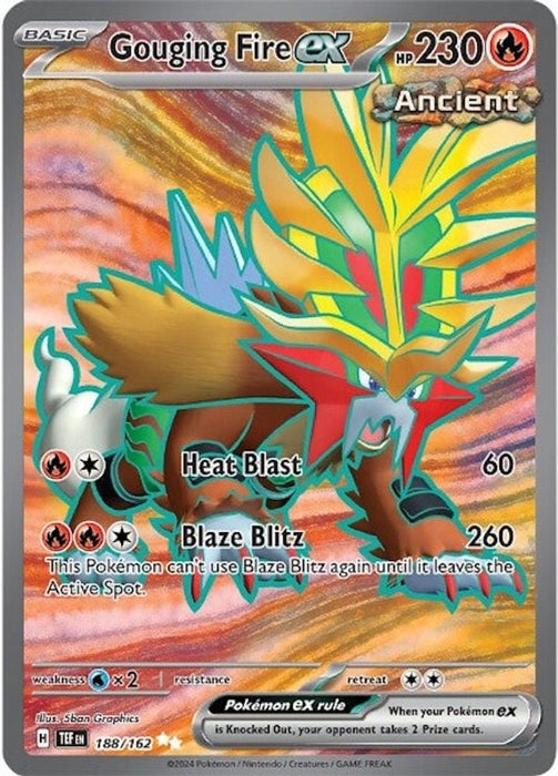 Gouging Fire ex - 188/162 (#188/162) (SV05: Temporal Forces) Near Mint Holofoil