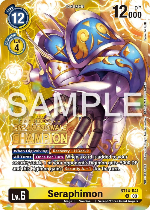 Seraphimon (2024 Regionals Champion) (#BT14-041 R) (Blast Ace) Near Mint Foil