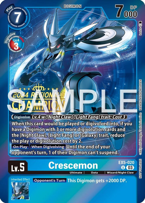 Crescemon (2024 Regionals Champion) (#EX5-020 U) (Animal Colosseum) Near Mint Foil