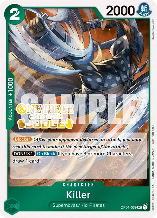Killer (Judge Pack Vol. 3) (#OP01-039) (One Piece Promotion Cards) Near Mint Foil