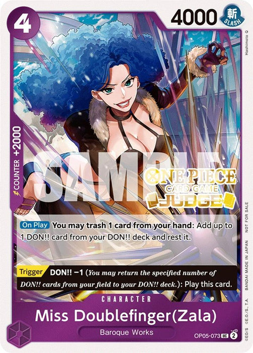 Miss Doublefinger(Zala) (Judge Pack Vol. 3) (#OP05-073) (One Piece Promotion Cards) Near Mint Foil