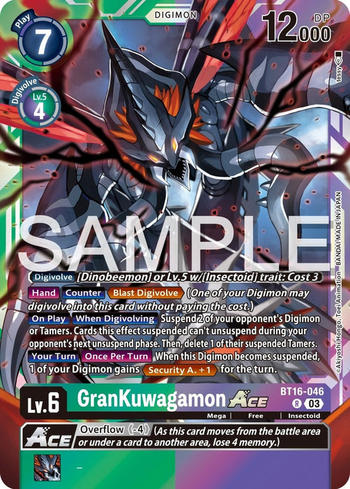 Image for GranKuwagamon ACE (BT16-046 R) - Digimon Card Game