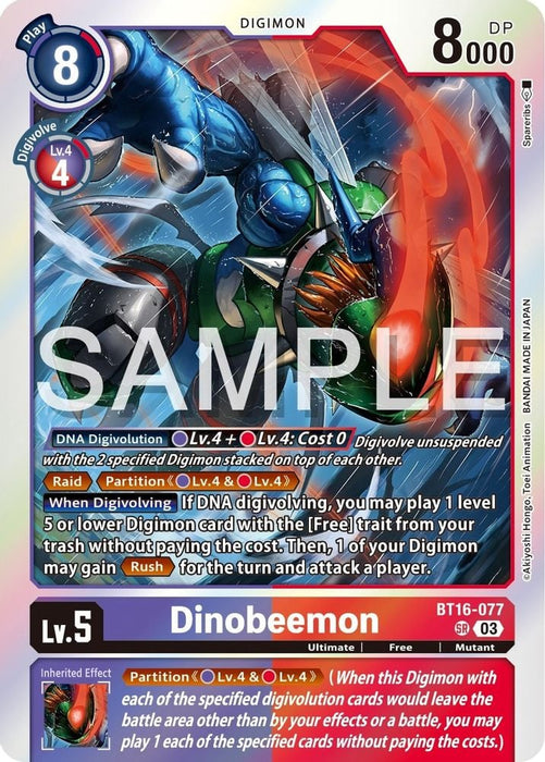 Dinobeemon (#BT16-077 SR) (Beginning Observer) Near Mint Foil