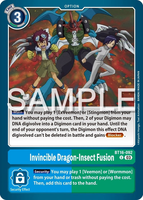 Image for Invincible Dragon-Insect Fusion (BT16-092 U) - Digimon Card Game