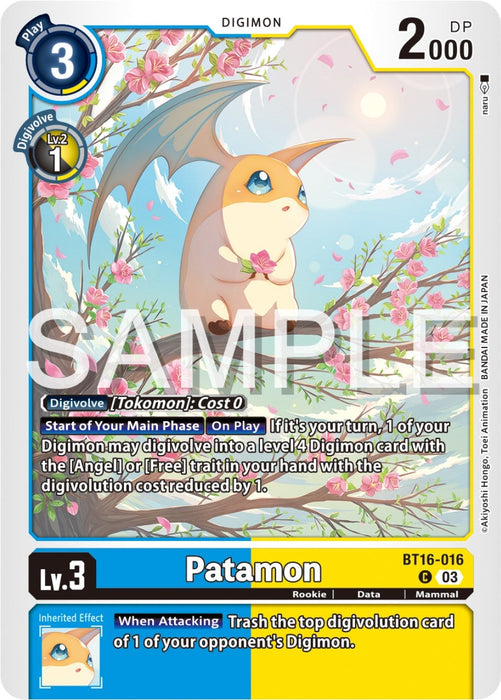 Image for Patamon (BT16-016 C) - Digimon Card Game