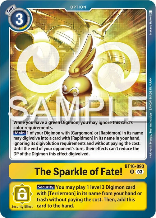 The Sparkle of Fate! (#BT16-093 R) (Beginning Observer) Near Mint Foil