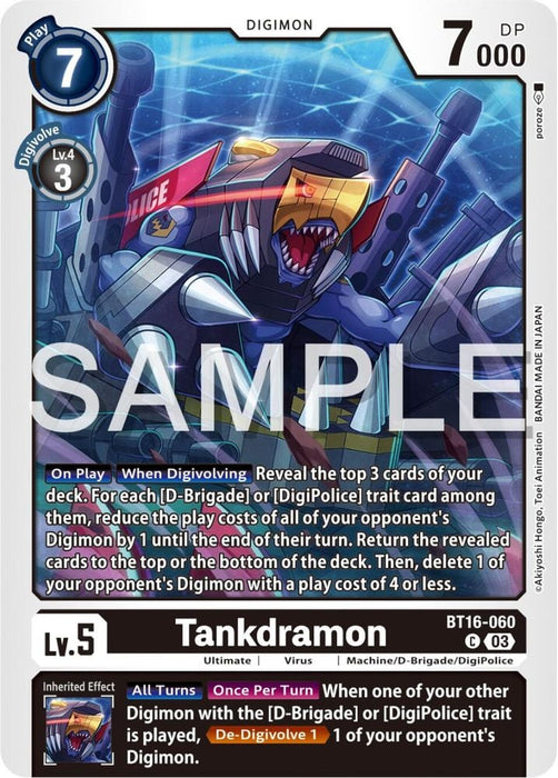 Tankdramon (#BT16-060 C) (Beginning Observer) Near Mint