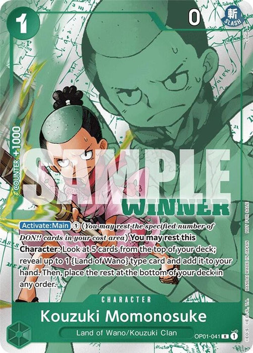 Kouzuki Momonosuke (Winner Pack Vol. 7) (#OP01-041) (One Piece Promotion Cards) Near Mint Foil