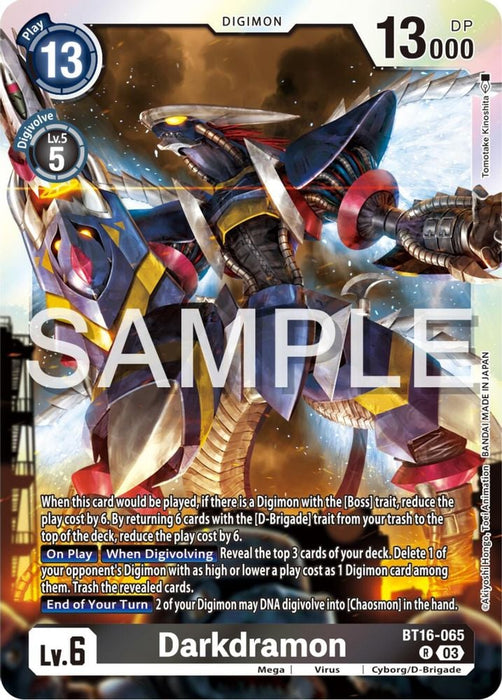 Darkdramon (#BT16-065 R) (Beginning Observer) Near Mint Foil