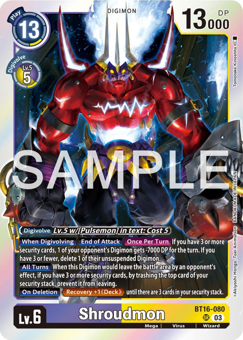 Image for Shroudmon (BT16-080 SR) - Digimon Card Game