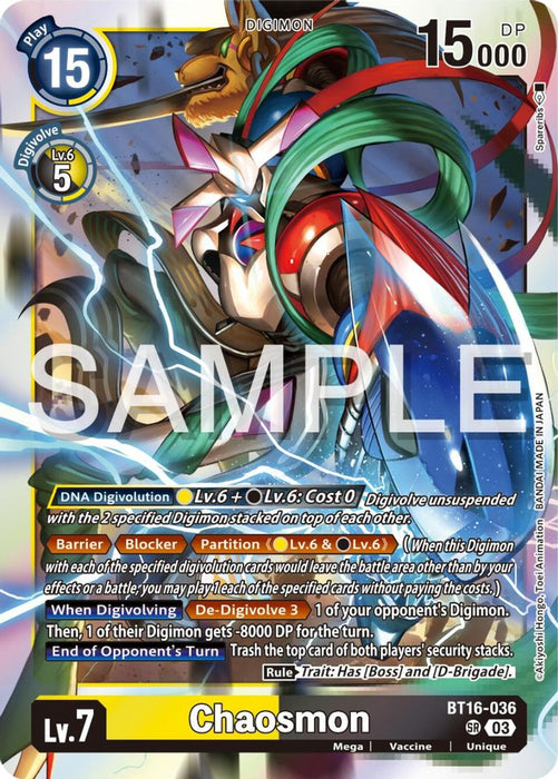 Chaosmon (#BT16-036 SR) (Beginning Observer) Near Mint Foil