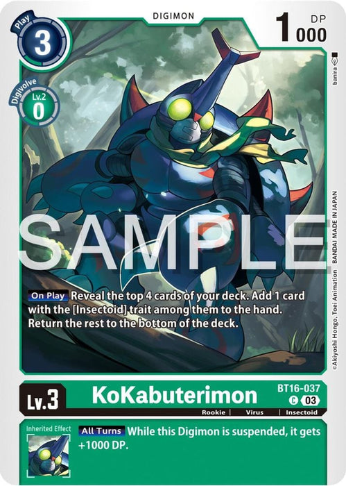 KoKabuterimon (#BT16-037 C) (Beginning Observer) Near Mint